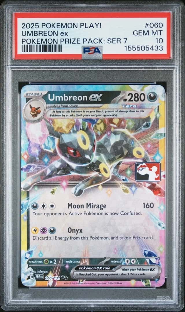 2025 POKEMON PLAY! POKEMON PRIZE PACK: SERIES 7 #060 UMBREON EX PSA 10