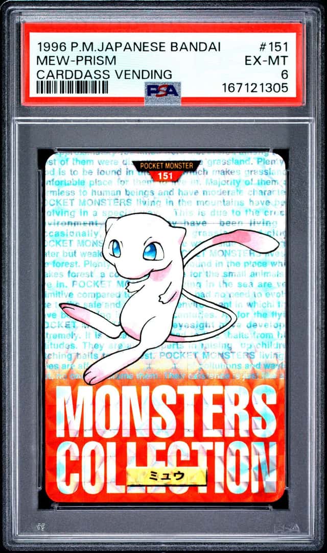 Pokemon Mew Prism Bandai Carddass Vending 151 Japanese PSA 6