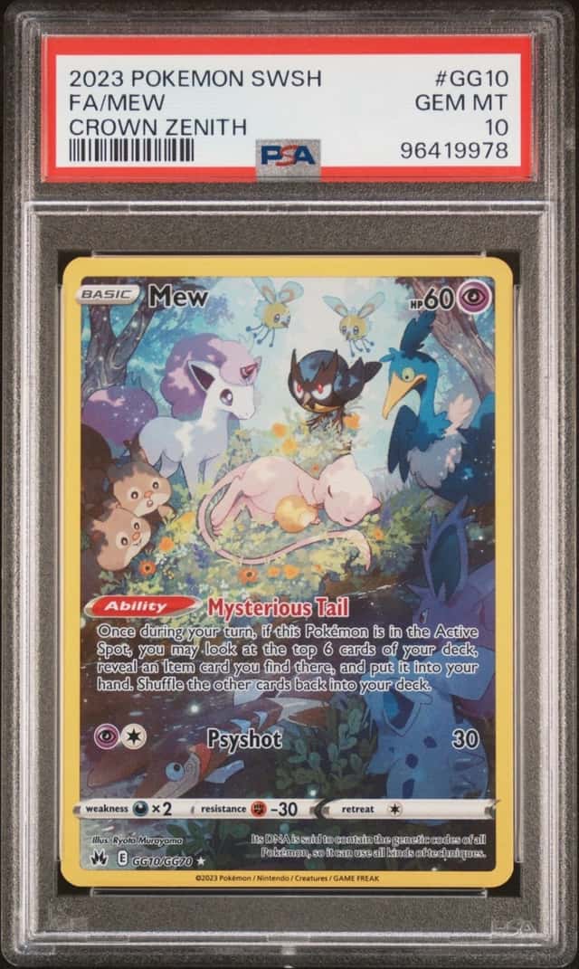Pokemon Mew Sword Shield Crown Zenith Full Art GG10/GG70 PSA 10 Gem Mint