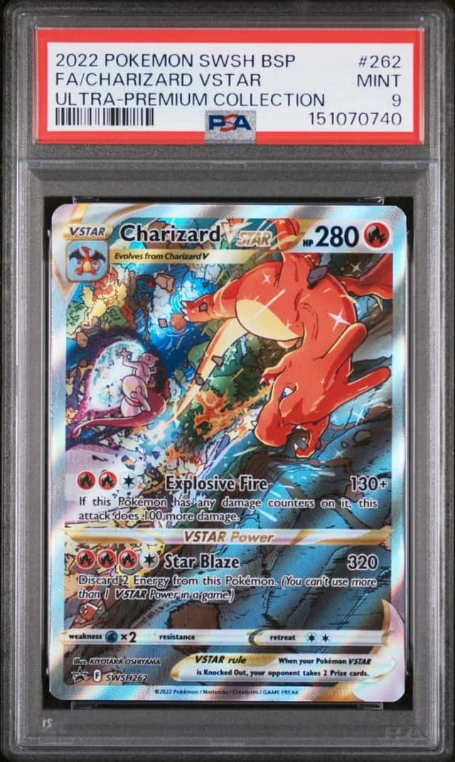 2022 POKEMON SWSH BLACK STAR PROMO #262 FULL ART/CHARIZARD VSTAR PSA 9