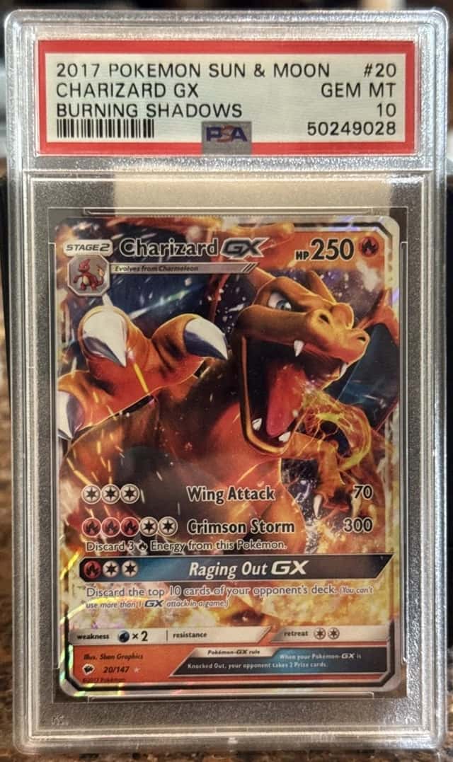 2017 POKEMON SUN & MOON BURNING SHADOWS #20 CHARIZARD GX PSA 10