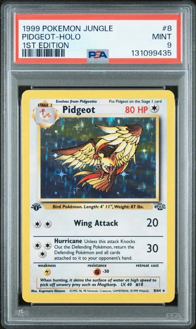 1999 Pokémon Pidgeot Holo 1st Edition Jungle PSA 9