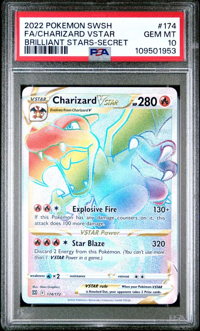 2022 Pokemon SWSH Brilliant Stars Charizard VSTAR #174/172 PSA 10 GEM MINT