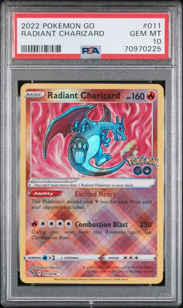 2022 Pokemon SWSH Pokemon GO Radiant Charizard Rare #011/078 PSA 10 GEM MINT