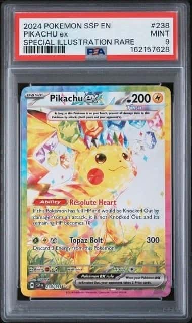 POKEMON PIKACHU ex 2024 SURGING SPARKS #238 SPECIAL ILL RARE PSA 9