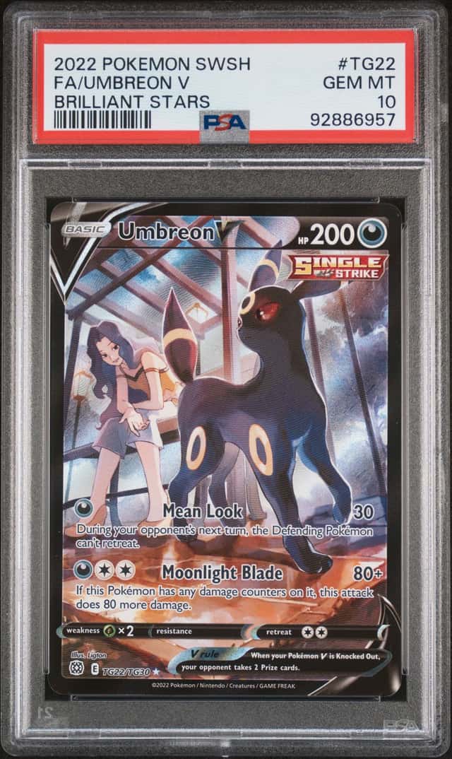 6957 Umbreon V 2022 Pokemon Sword & Shield Brilliant Stars #TG22 PSA 10