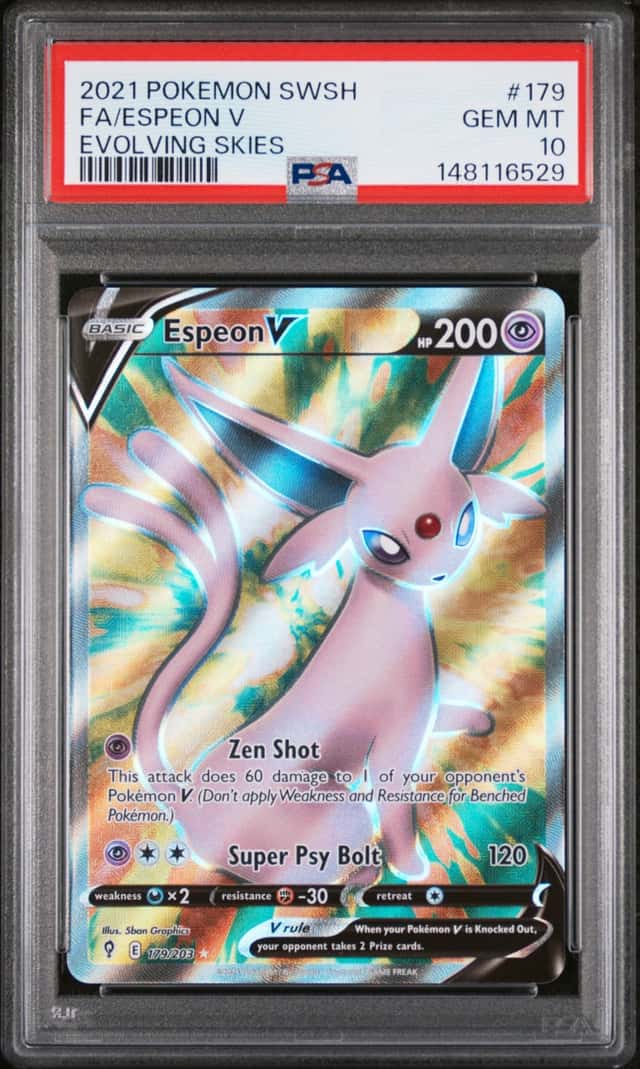 6529 Espeon V 2021 Pokemon Sword & Shield Evolving Skies #179 PSA 10