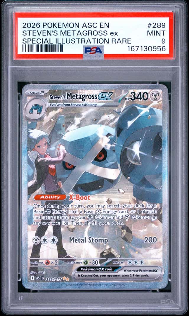 2026 POKEMON ASCENDED HEROES SPECIAL ILLUSTRATION STEVEN'S METAGROSS EX PSA 9