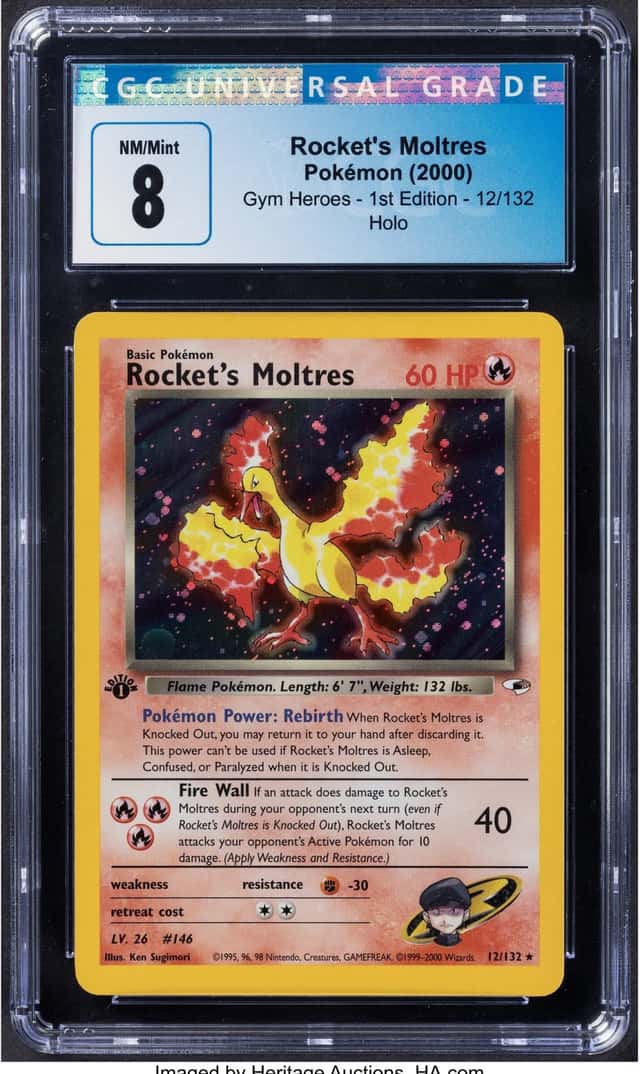 Pokémon Rocket's Moltres 12 1st Edition Gym Heroes...