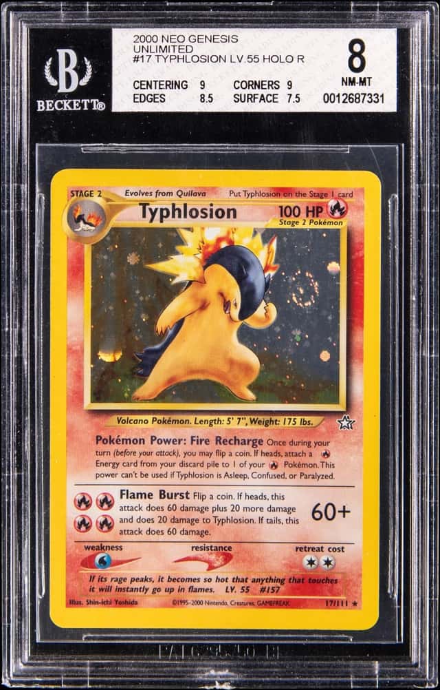 2000 Pokemon Neo Genesis Unlimited Holo #17 Typhlosion - BGS NM-MT 8