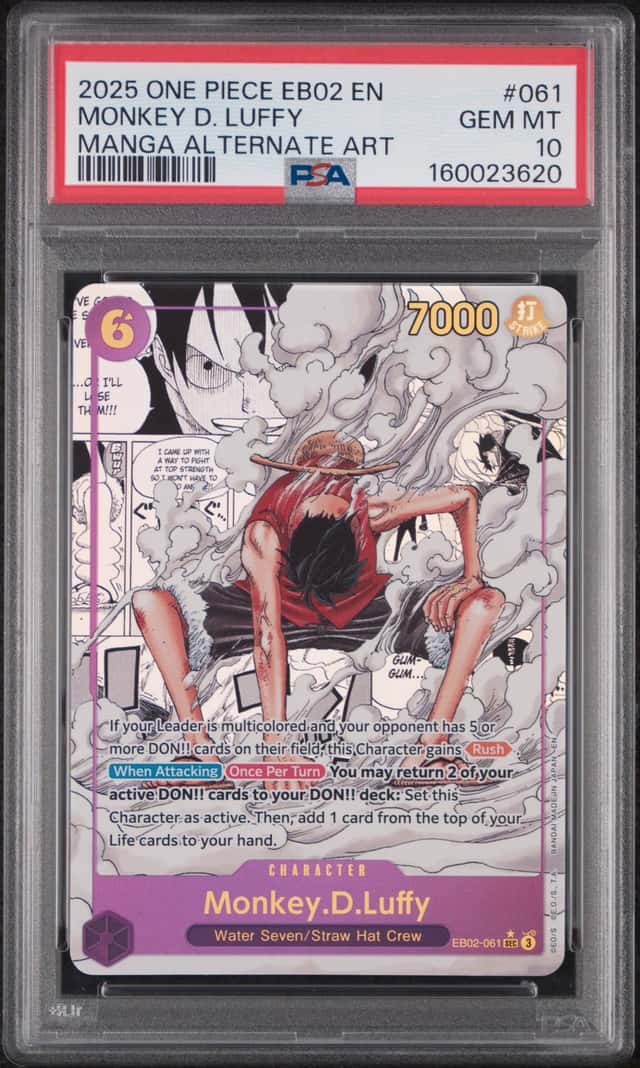 2025 One Piece Anime 25th Monkey D. Luffy Manga Art Alternate #EB02-061 PSA 10