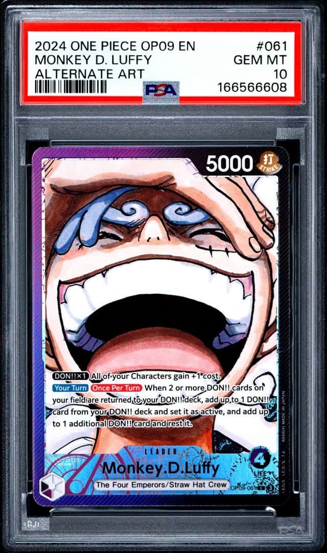 One Piece OP09 Monkey D Luffy Alternate Art #061 New World PSA 10 GEM MINT