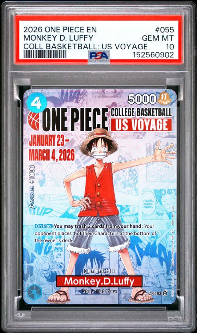 2026 One Piece En Coll Basketball: US Voyage #055 Monkey D. Luffy PSA 10