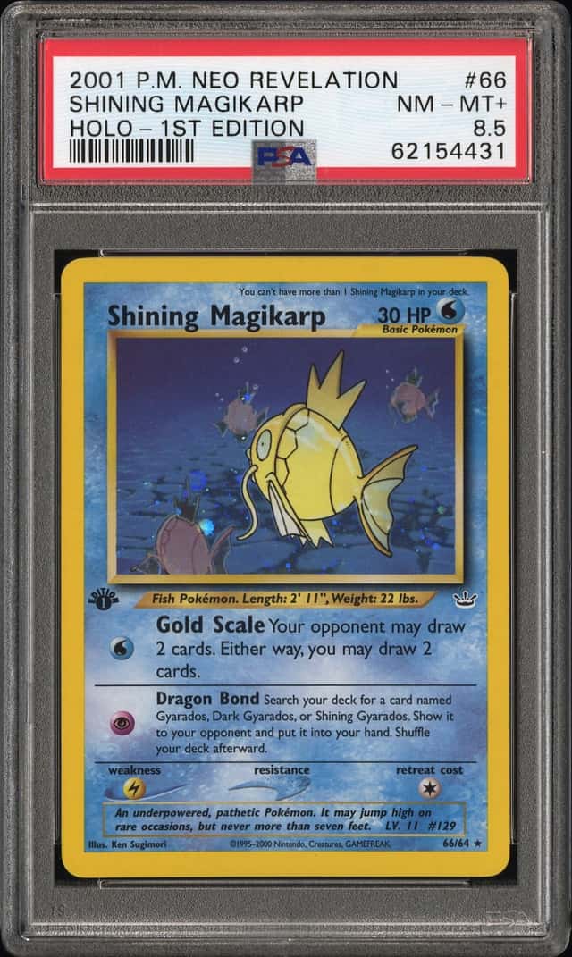 2001 POKEMON NEO REVELATION 1ST EDITION #66 SHINING MAGIKARP-HOLO PSA 8.5