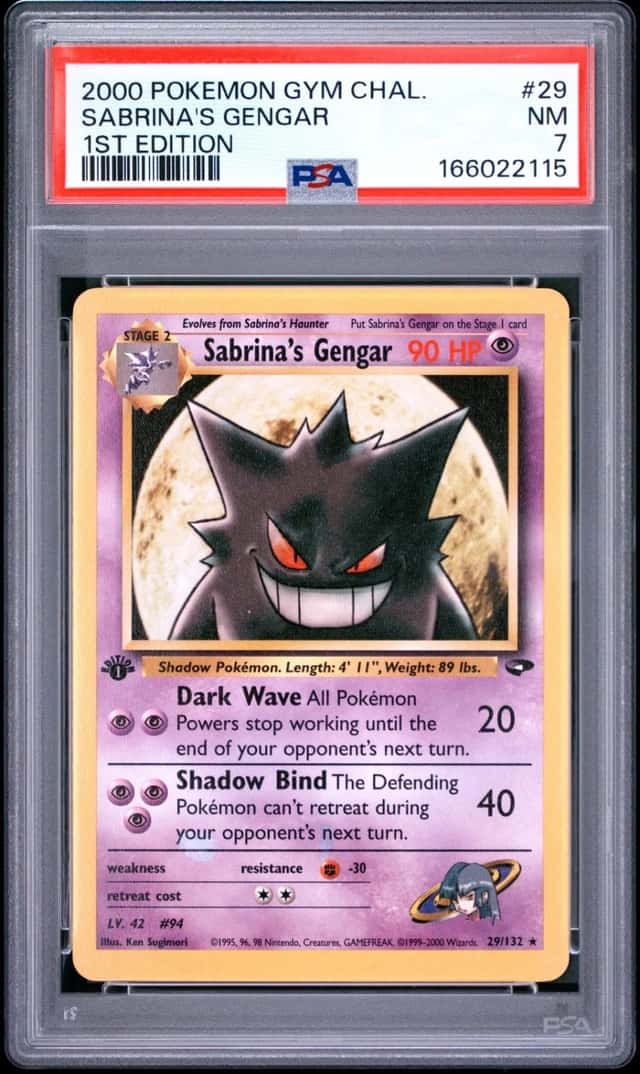 2000 POKEMON GYM CHALLENGE 1ST EDITION #29 SABRINA'S GENGAR PSA 7