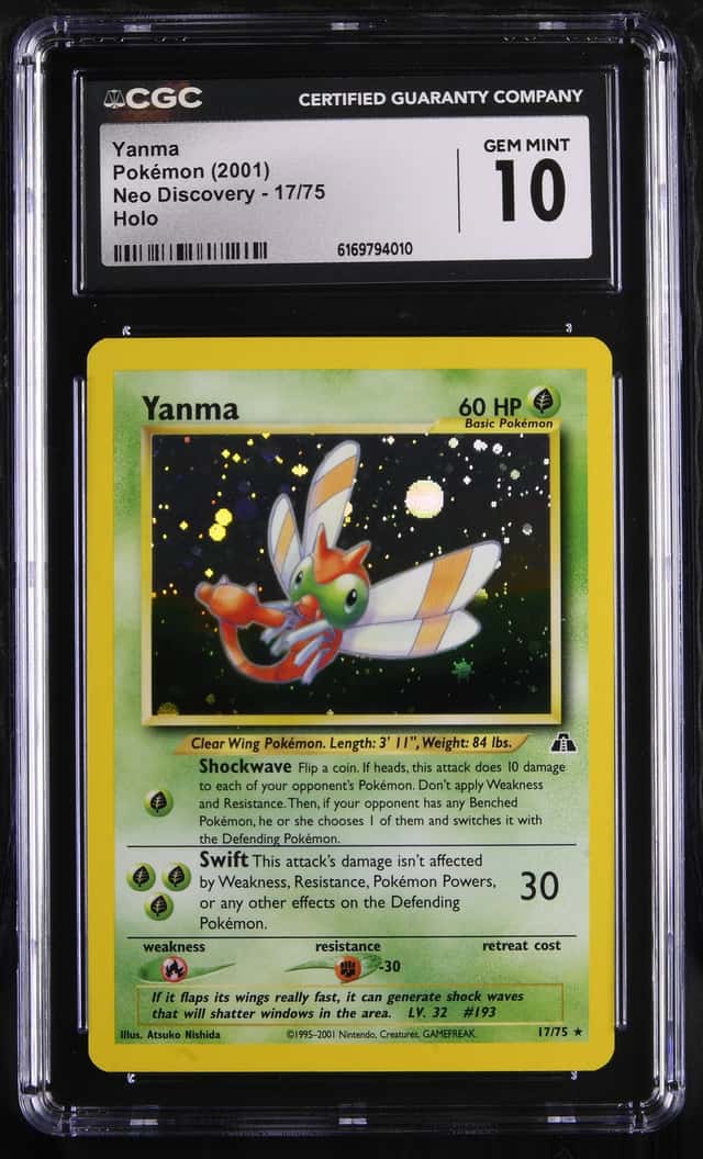 Pokemon Yanma Neo Discovery Unlimited 17/75 Holo CGC 10 Gem Mint