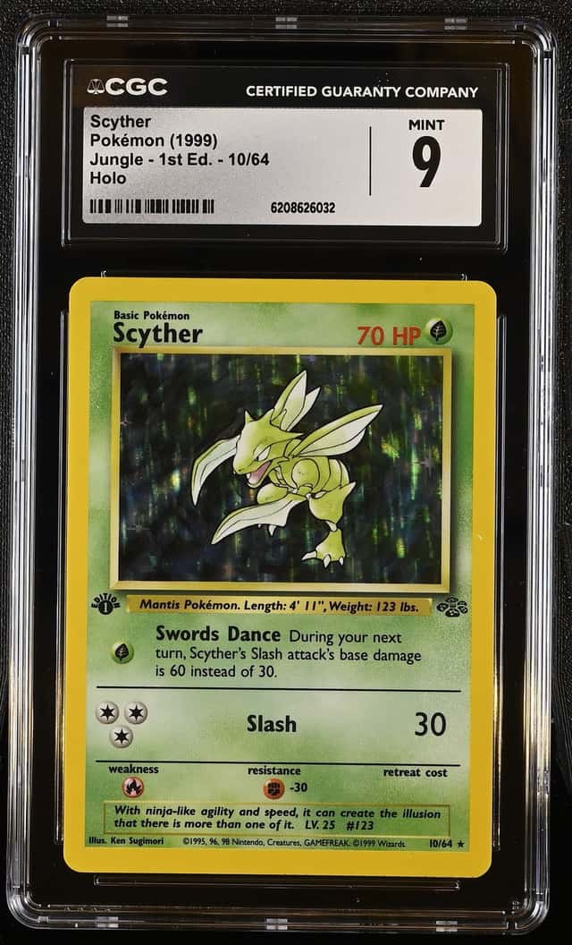 Pokemon Scyther Jungle 1st Edition 10/64 Holo CGC 9 Mint