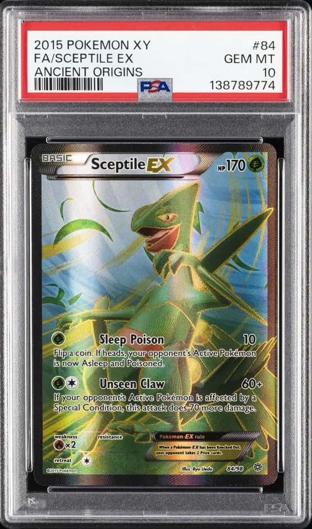 2015 POKEMON XY ANCIENT ORIGINS #84 FULL ART/SCEPTILE EX PSA 10