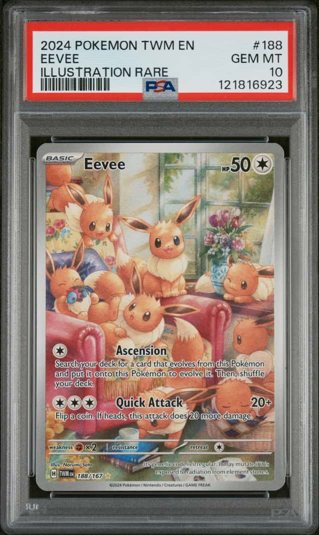 Pokémon TCG Eevee 188/167 Twilight Masquerade IR PSA 10