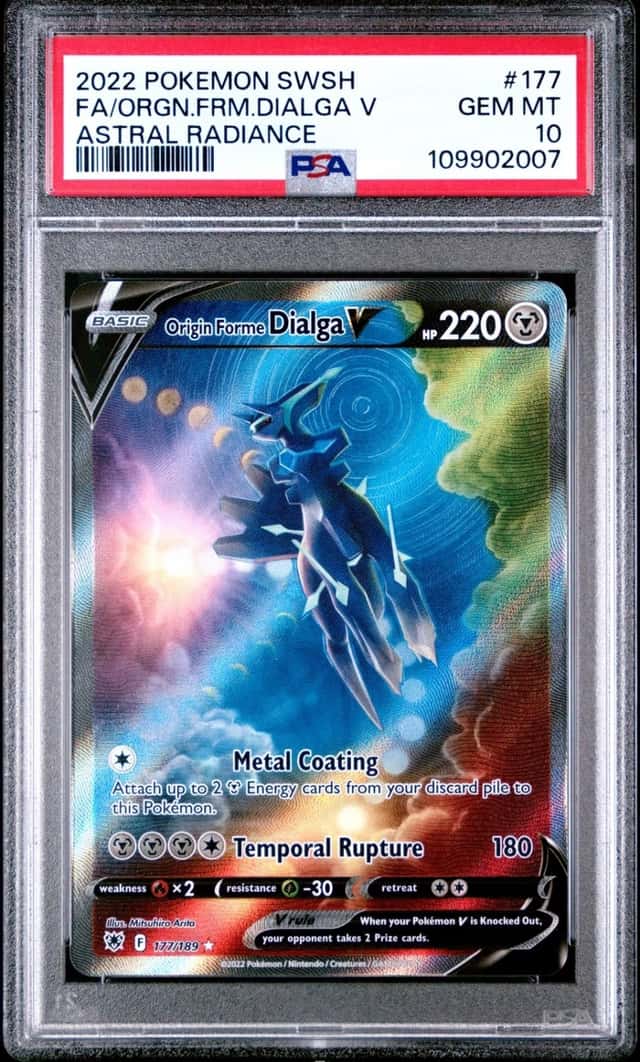 2022 POKEMON SWSH ASTRAL RADIANCE FULL ART/ORIGIN FORME DIALGA V PSA 10
