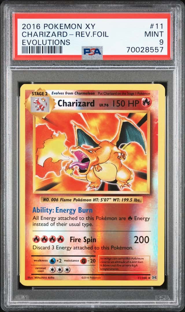 2016 Pokemon XY Evolutions Charizard Reverse Holo #11/108 PSA 9