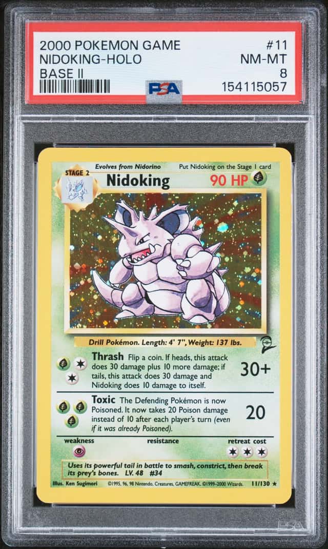 2000 POKEMON BASE II (BASE 2) #11 NIDOKING-HOLO PSA 8 UNLIMITED