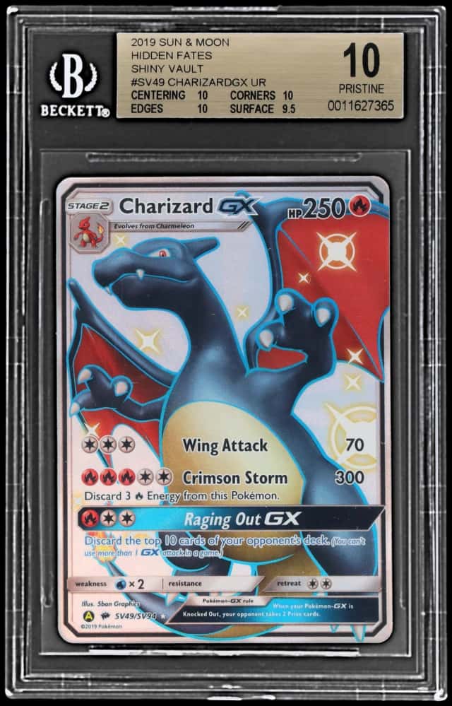 2019 Pokemon Sun and Moon Hidden Fates Shiny Vault Charizard Gx #SV49