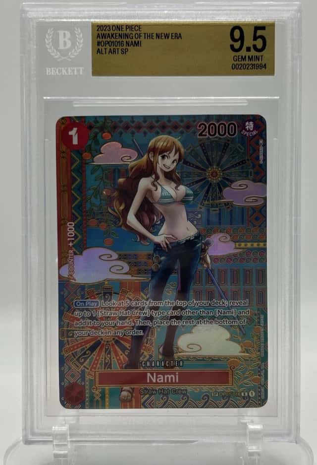 Nami (SP) OP01-016 Awakening of the New Era Foil BGS 9.5 Damaged Slab