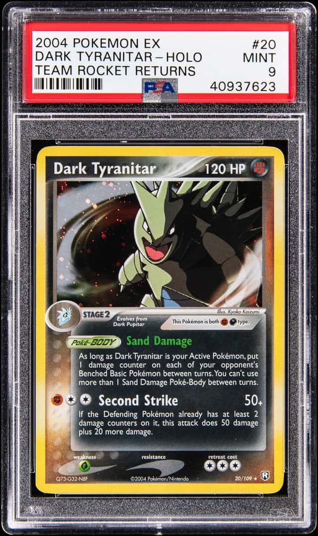 2004 Pokemon EX Team Rocket Returns Holo #20 Dark Tyranitar - PSA MINT 9