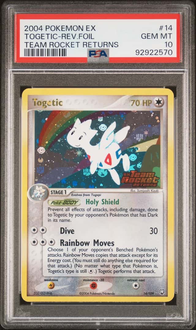 2004 Pokemon EX Team Rocket Returns Reverse Foil #14 Togetic - PSA GEM MT 10 - Pop 7