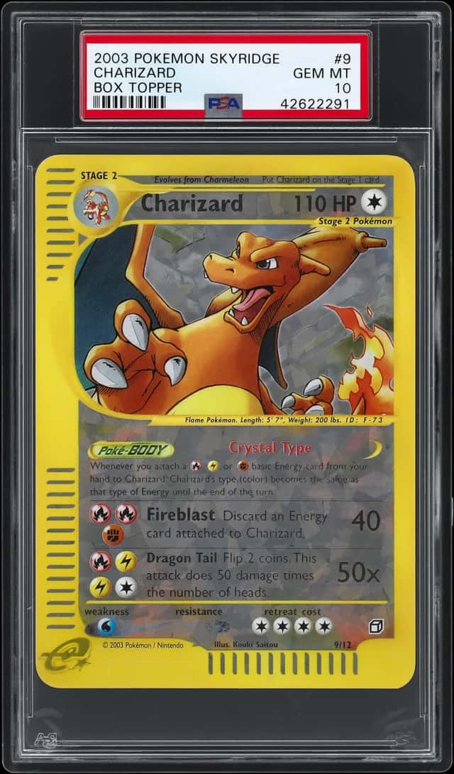 2003 Pokemon Skyridge Box Topper #9 Crystal Charizard - PSA GEM MT 10