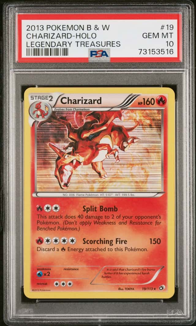 2013 Pokemon Black & White Legendary Treasures Holo #19 Charizard - PSA GEM MT 10