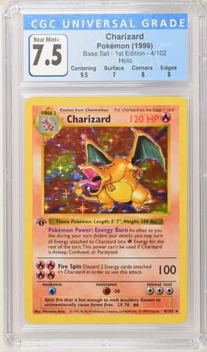 1999 Pokemon Base Set 1st Edition Holo #4 Charizard - CGC NM+ 7.5