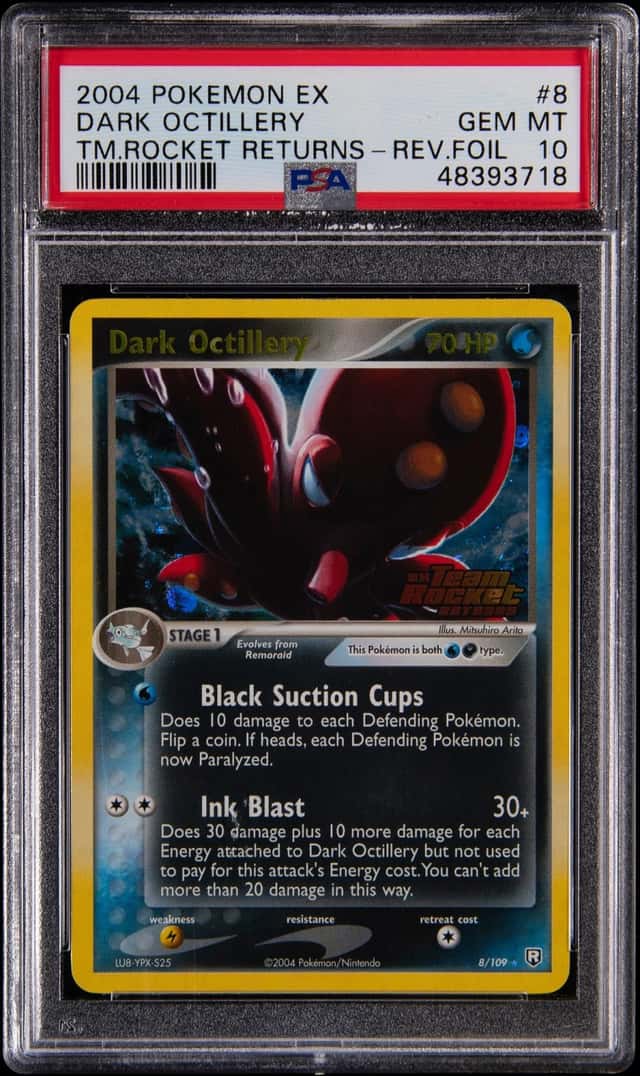 2004 Pokemon EX Team Rocket Returns Reverse Foil #8 Dark Octillery - PSA GEM MT 10