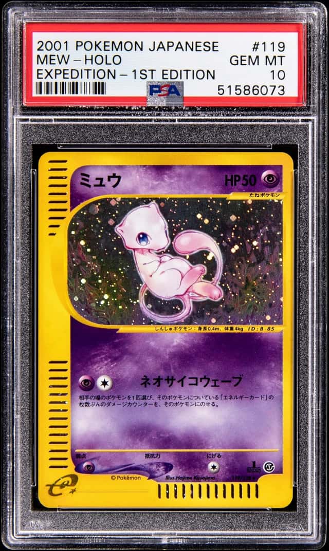 2001 Pokemon Japanese Expedition 1st Edition Holo #119 Mew - PSA GEM MT 10