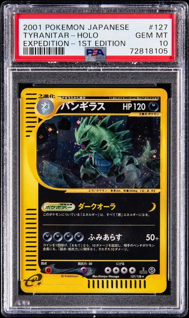 2001 Pokemon Japanese Expedition 1st Edition Holo #127 Tyranitar - PSA GEM MT 10