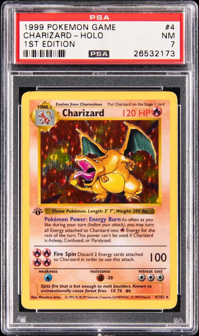 1999 Pokemon Base Set 1st Edition Holo #4 Charizard - PSA NM 7