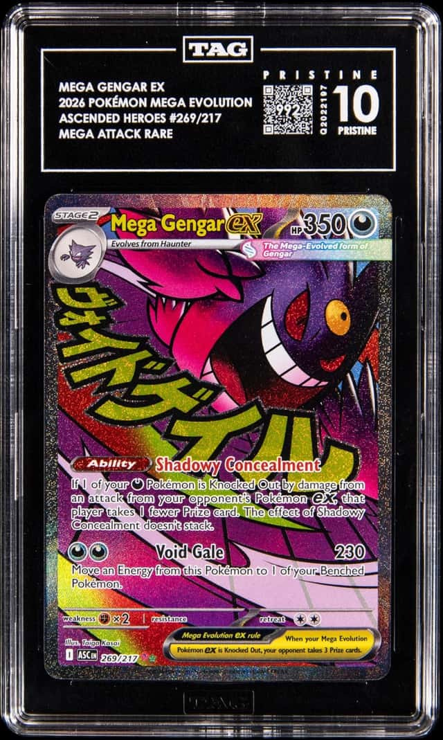 2026 Pokemon Mega Evolution Ascended Heroes Mega Attack Rare #269 Mega Gengar ex - TAG PRISTINE 10