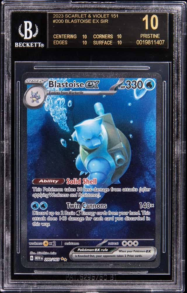 2023 Pokemon Scarlet & Violet 151 SIR #200 Blastoise ex - BGS PRISTINE/Black Label 10 - Pop 1