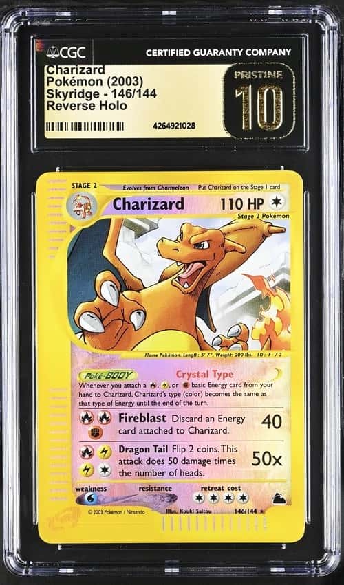 2003 Pokemon Skyridge Reverse Holo #146 Crystal Charizard - CGC PRISTINE 10