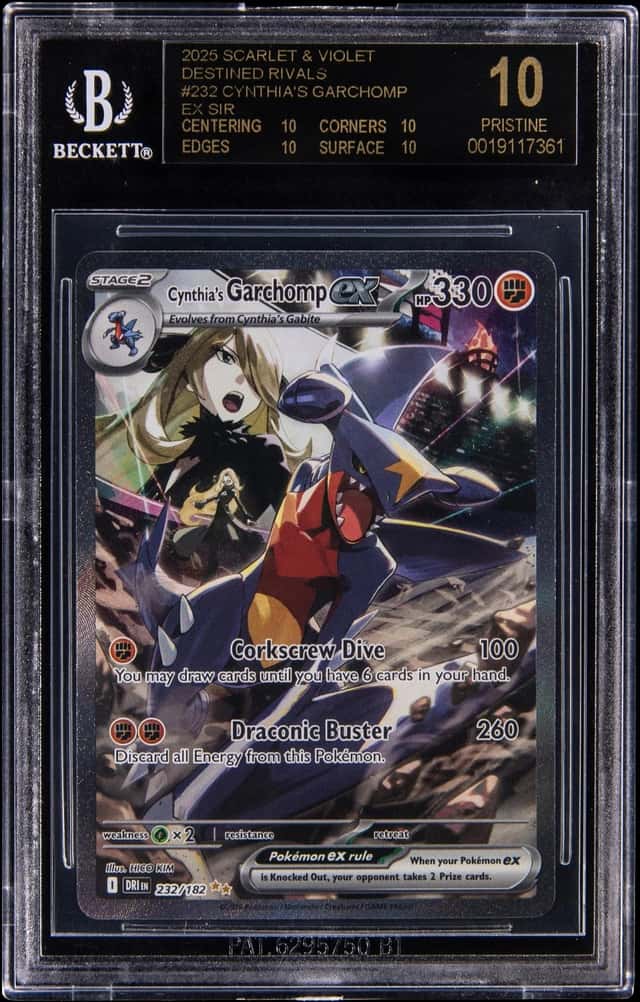 2025 Pokemon Scarlet & Violet Destined Rivals SIR #232 Cynthia's Garchomp ex - BGS PRISTINE/Black Label 10