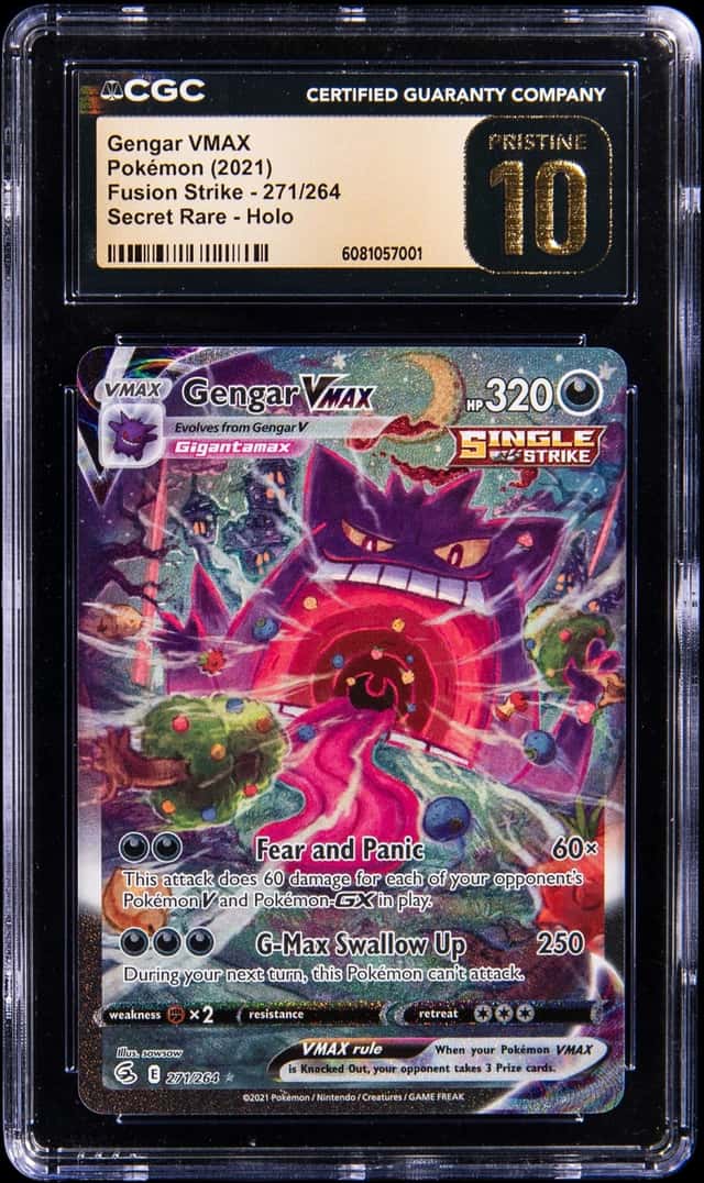 2021 Pokemon Fusion Strike SR Holo #271 Gengar VMAX - CGC PRISTINE 10