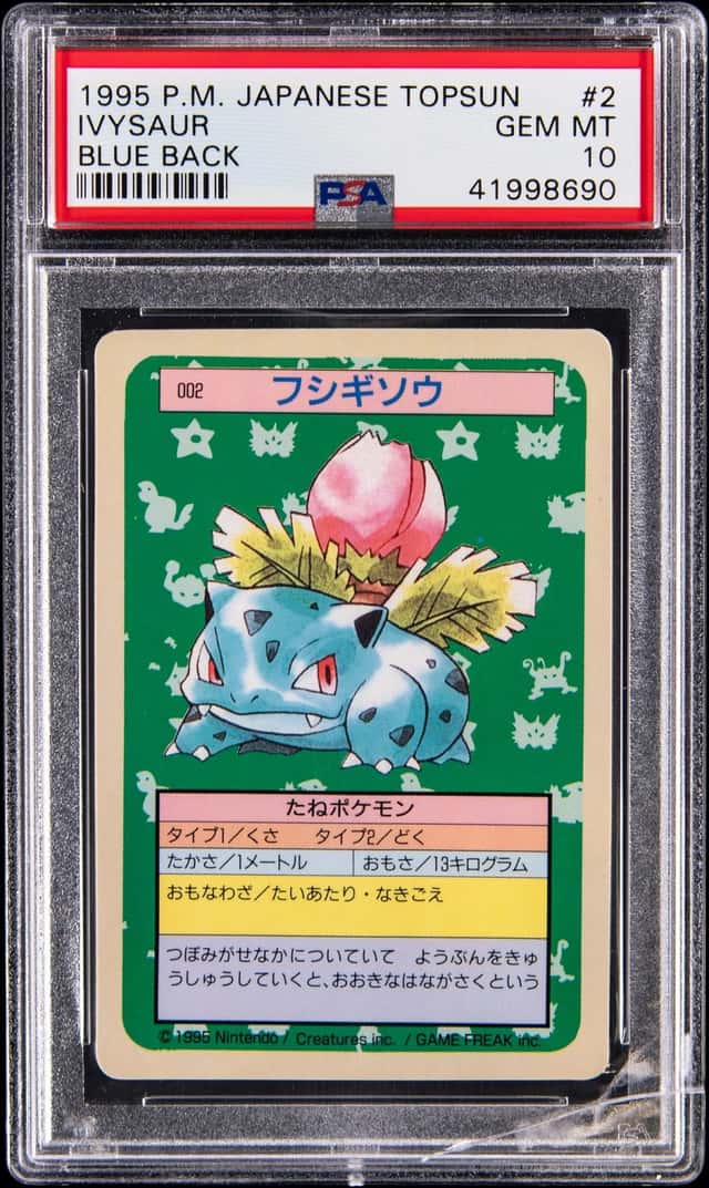 1997 Pokemon Japanese Topsun Blue Back #2 Ivysaur - PSA GEM MT 10