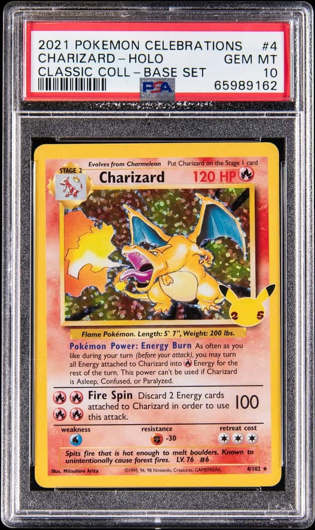 2021 Pokemon Celebrations Classic Collection Base Set Holo #4 Charizard - PSA GEM MT 10