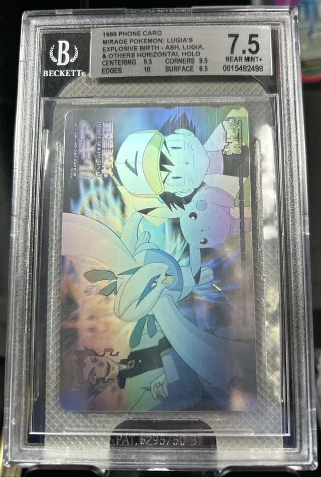Mirage Pokemon: Lugia's Explosive Birth - Ash, Lugia, & Others Horizontal Holo