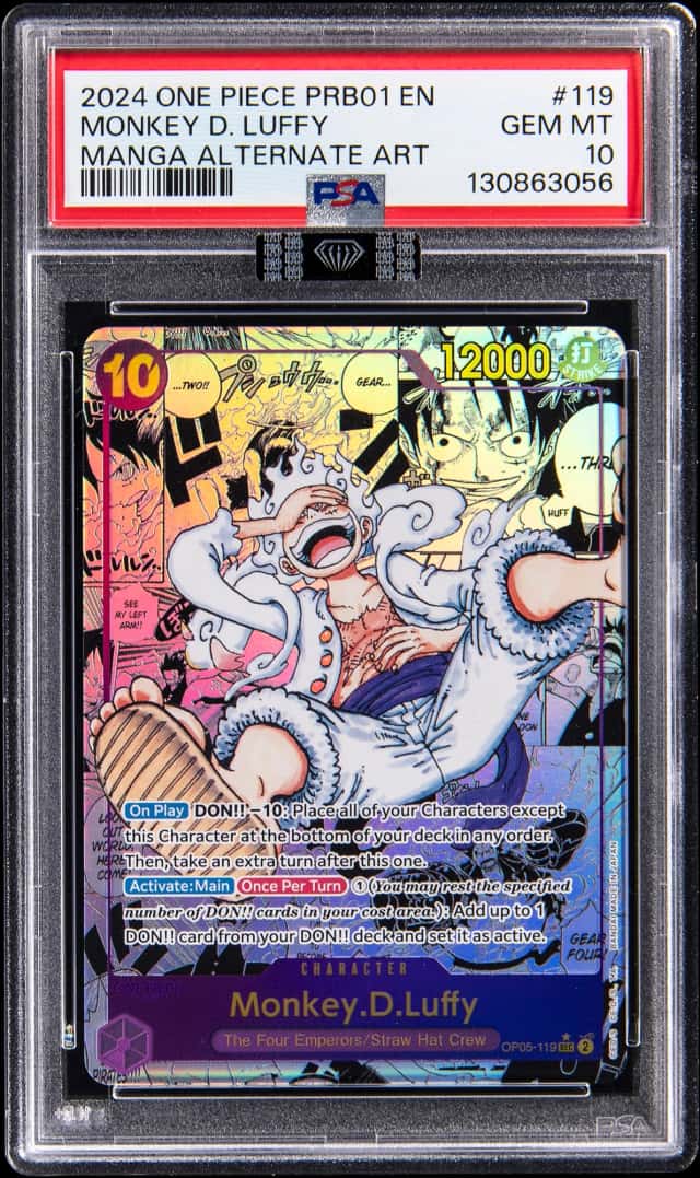 2024 One Piece Manga Alternate Art #PRB01-119 Monkey D. Luffy - PSA GEM MT 10, MBA Black Diamond Certified