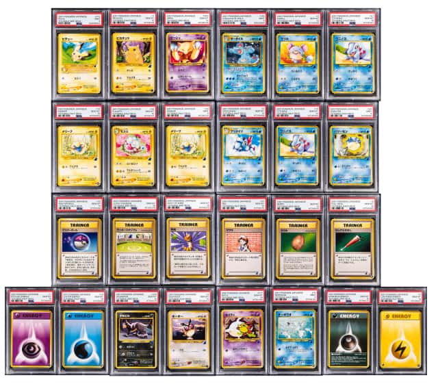 2001 Pokemon Japanese Totodile Half Deck/Side Deck PSA-Graded Collection (28 Different) - All PSA MINT 9 or PSA GEM MT 10, Including Abra, Pikachu, Pichu
