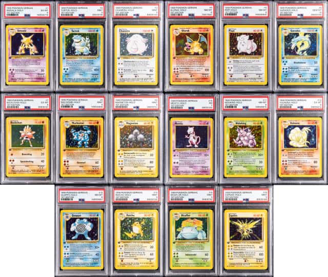 1999 Pokemon German Base Set 1st Edition Complete Set (102) - Featuring 16 PSA-Graded Cards, Including Charizard (Glurak), Blastoise (Turtok), Venusaur (Bisaflor) 
