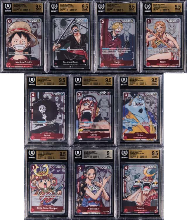 2022 One Piece 25th Edition Premium Collection Sequential Set (10 Different) - BGS Graded - Featuring Monkey D. Luffy, Roronoa Zoro, Nami Cards