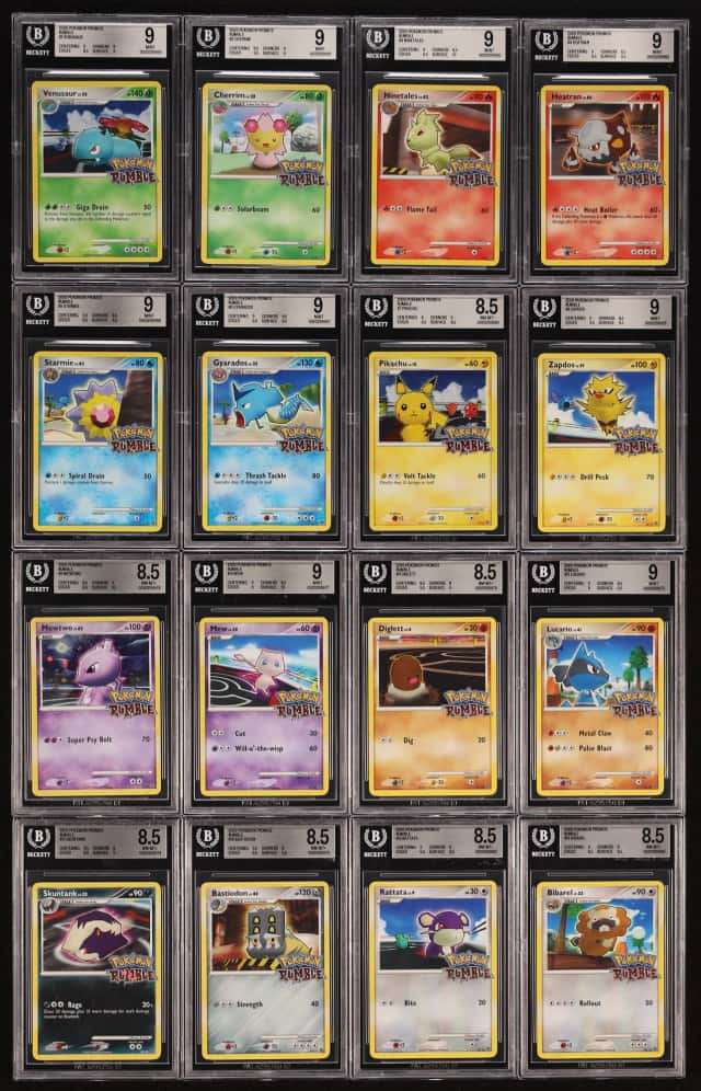 Lot (16) 2009 Pokemon Platinum Promo Rumble Complete Set BGS 8.5 9